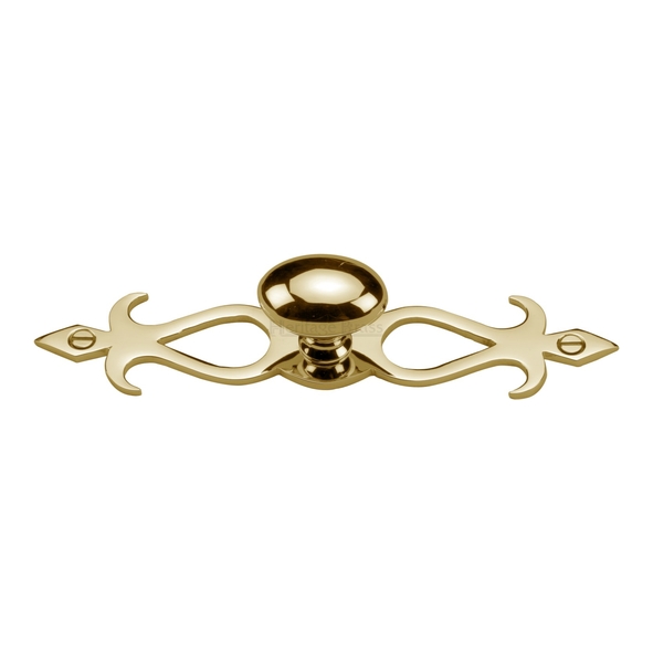 C3072 32-PB • 32 x 162 x 32mm • Polished Brass • Heritage Brass Oval On Traditional Plate Cabinet Knob